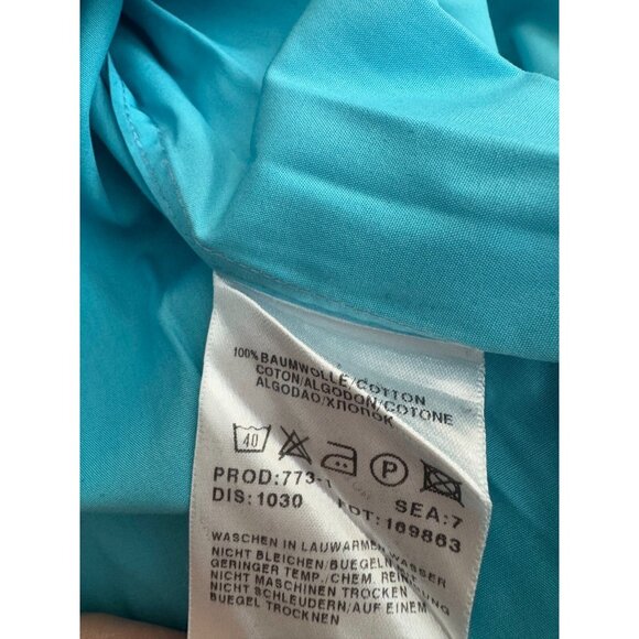 Hugo Boss Blue 100% Cotton Button Down Long sleeves Shirt Mens Size 42 - Picture 9 of 9